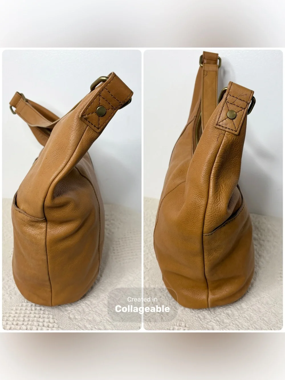PROJECT American Leather Co Tan Carrie Hobo Shoulder Bag